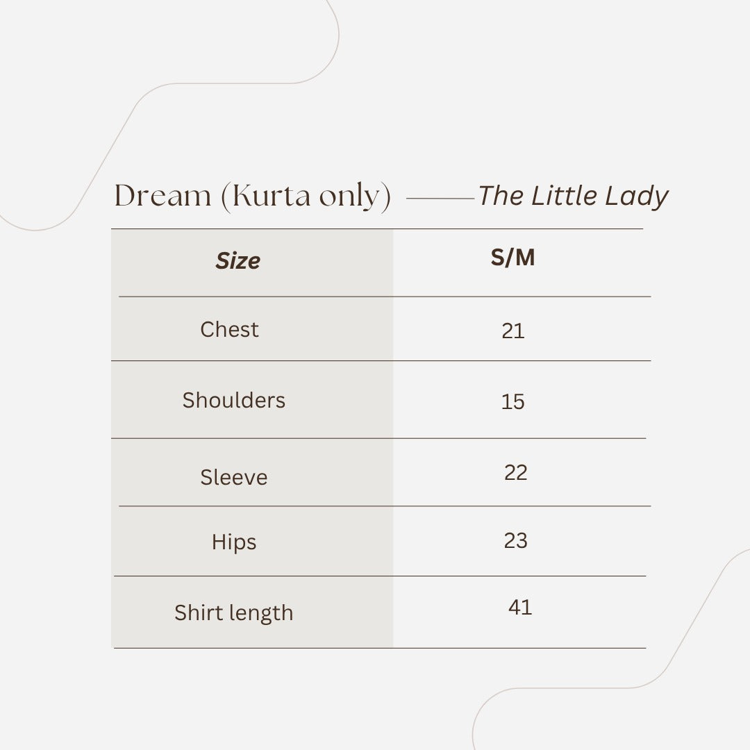 Dream size chart